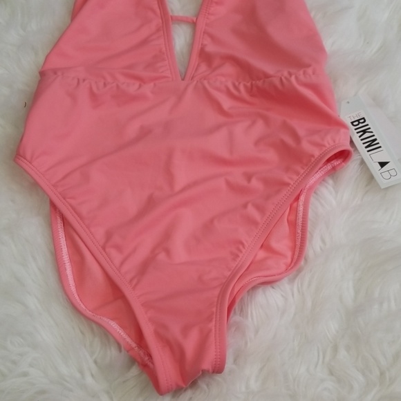 The Bikini Lab pink one piece bathing suit.  S - Picture 5 of 8